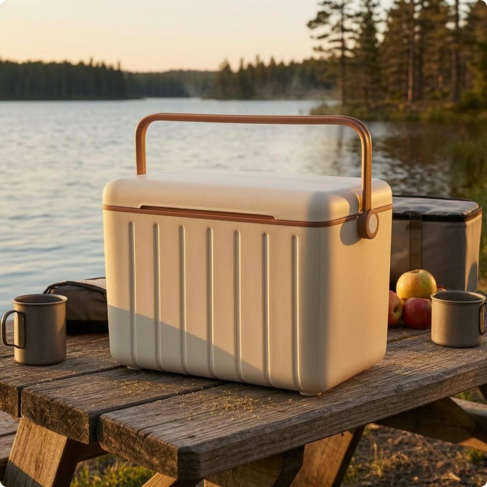 Gralara Borsa Termica Rigida Portatile Frigo Portatile Contenitore Isotermico Ghiacciaia con Maniglia Superiore E di Blocco per Trasporto Sicuro Inclusi