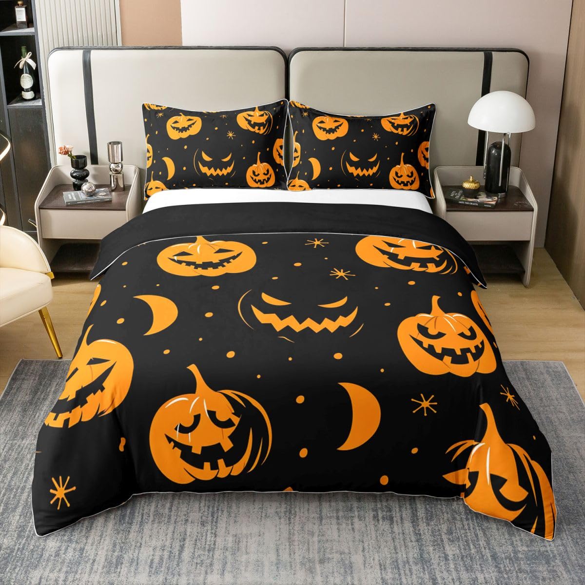 Homemissing Fröhlich Halloween Bettwäsche Set 200x200cm Baumwolle