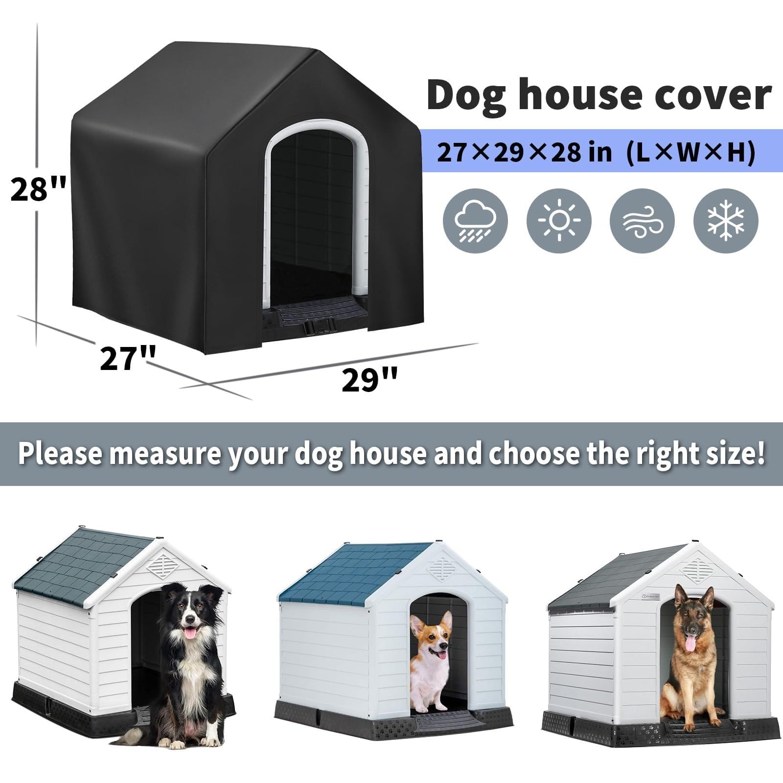 SYH&AQYE Tenda for cani da esterno, copertura for cuccia for cani, coperture for cuccia invernale for cani di grandi dimensioni, copertura resistente alle intemperie, copertura antipioggia