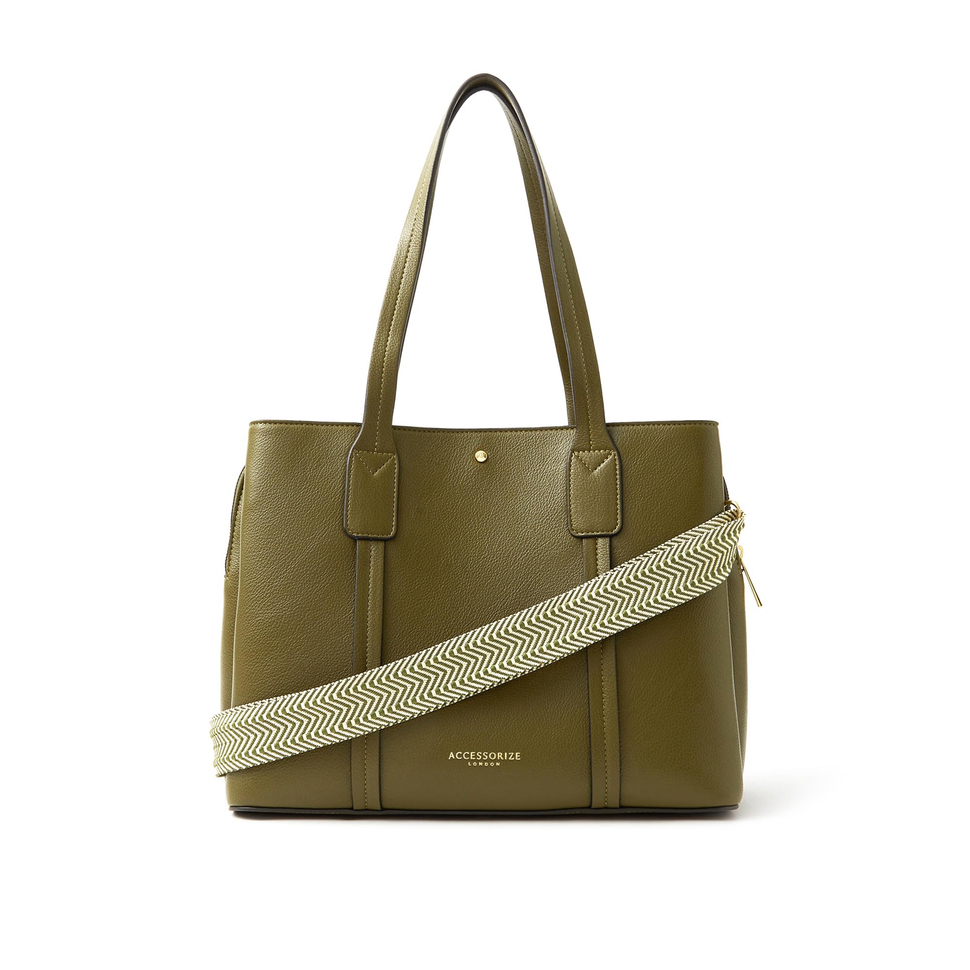 accessorize London Women's Green Webbing Strap Faux Leather Shoulder Bag | Webbing Strap Crossbody Bag | Faux Leather Handbag for Women | Stylish Purse-picture-24