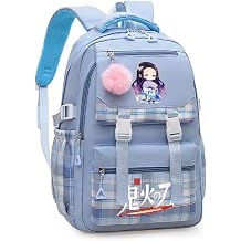 ZJYJING Anime Backpack for Girls - Cute Kids Schoolbag - Casual Daypack Bookbag for Teen Girls Blue