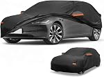 Car Cover Waterproof All Weather Sun Rain Protection Full Exterior Cover for Tesla Model 3 Black with Left Side Zippers