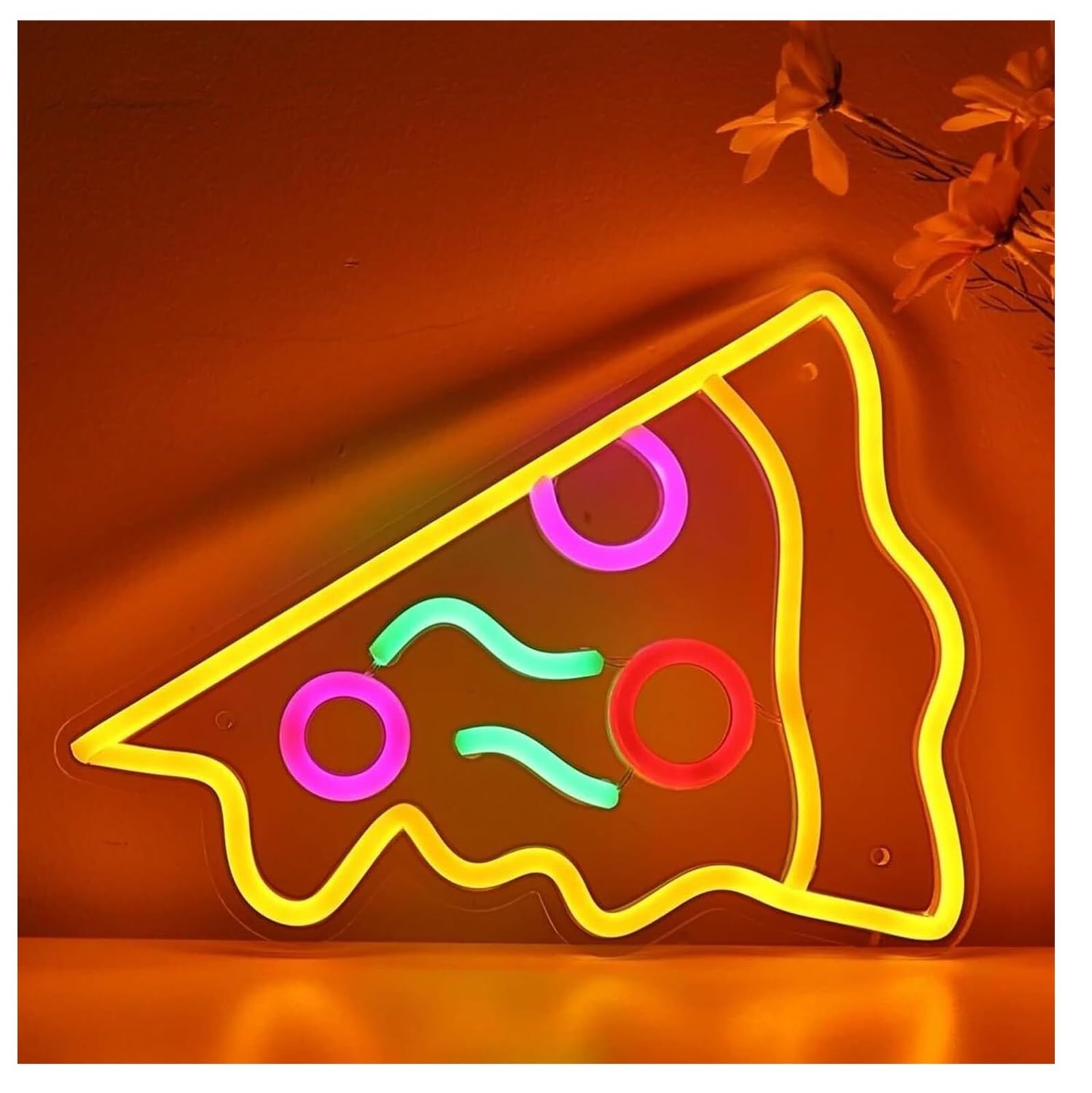 Zynther Neon lamp Neon Sign Pizza neon Sign for Restaurant Kitchen Pizzeria Dining Room Wall