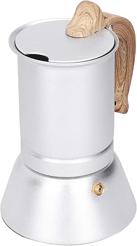 Cafetera para estufa, 5.1 fl oz Cafetera Moka Pot Acero Inoxidable Cafetera Inducción Cocina Uso Hogar Suministros