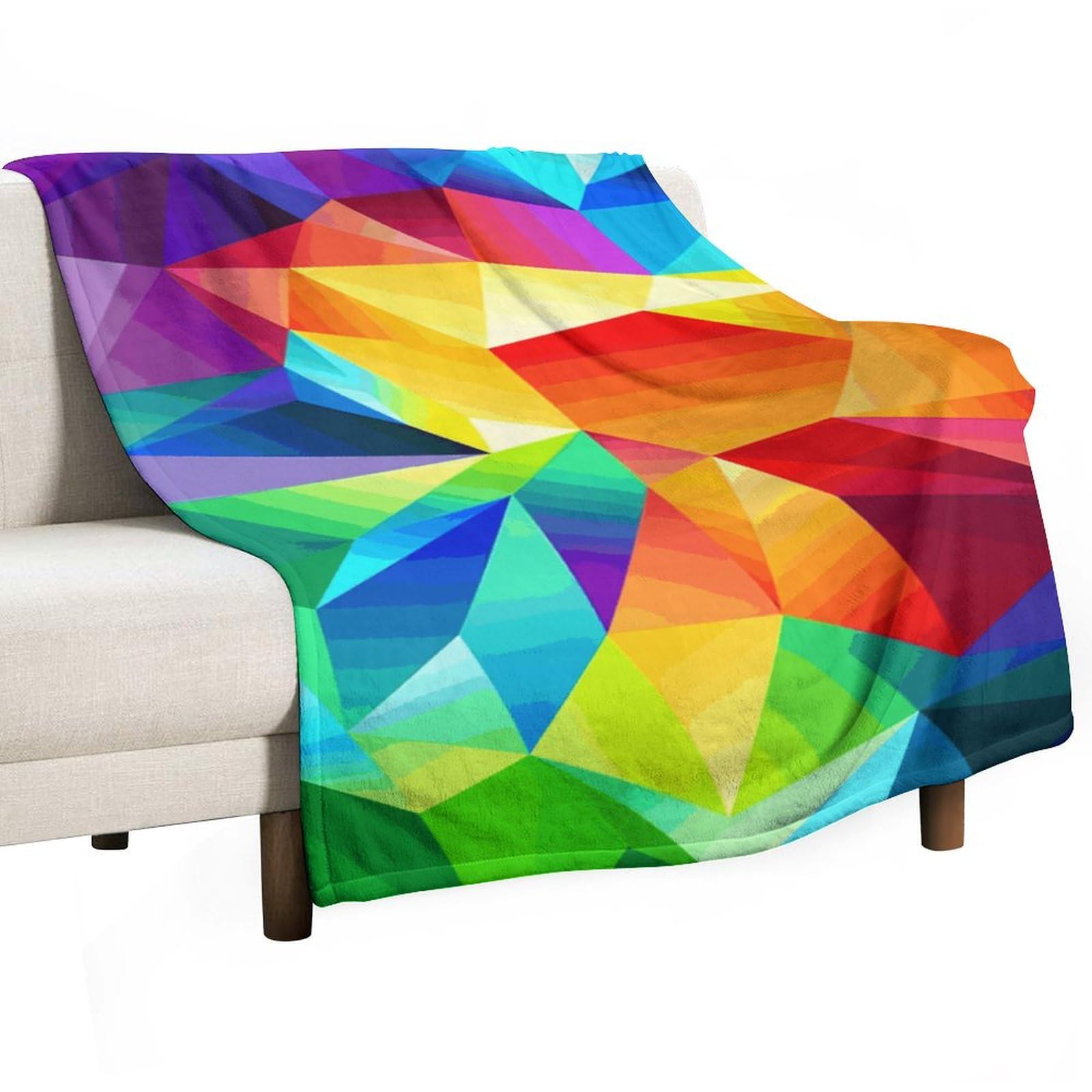 Couverture en flanelle légère jeté de lit imprimé multicolore
