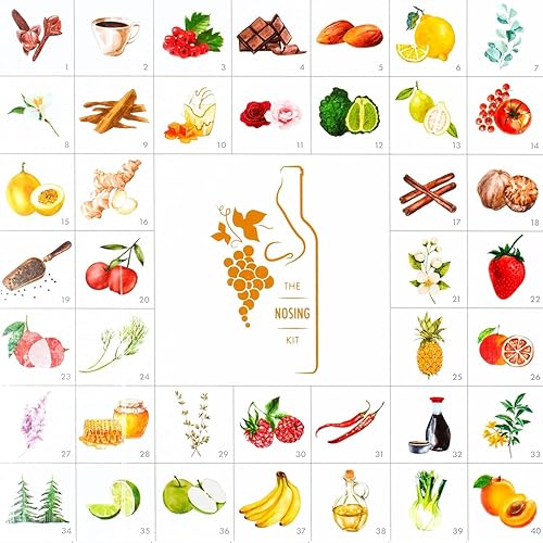 Miniatura 8 de Kit de aroma de vino, juego de aroma de degustación y olor para vinos blancos y tintos, 80 aromas, regalo educativo de capacitación - principiantes