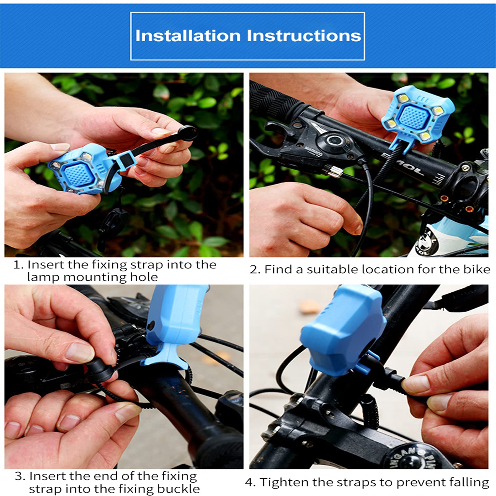 Vélo Bell 4 Lampe Vélo Lumière Klaxon Électrique Étanche Alarme Forte Sécurité Vélo Cloche