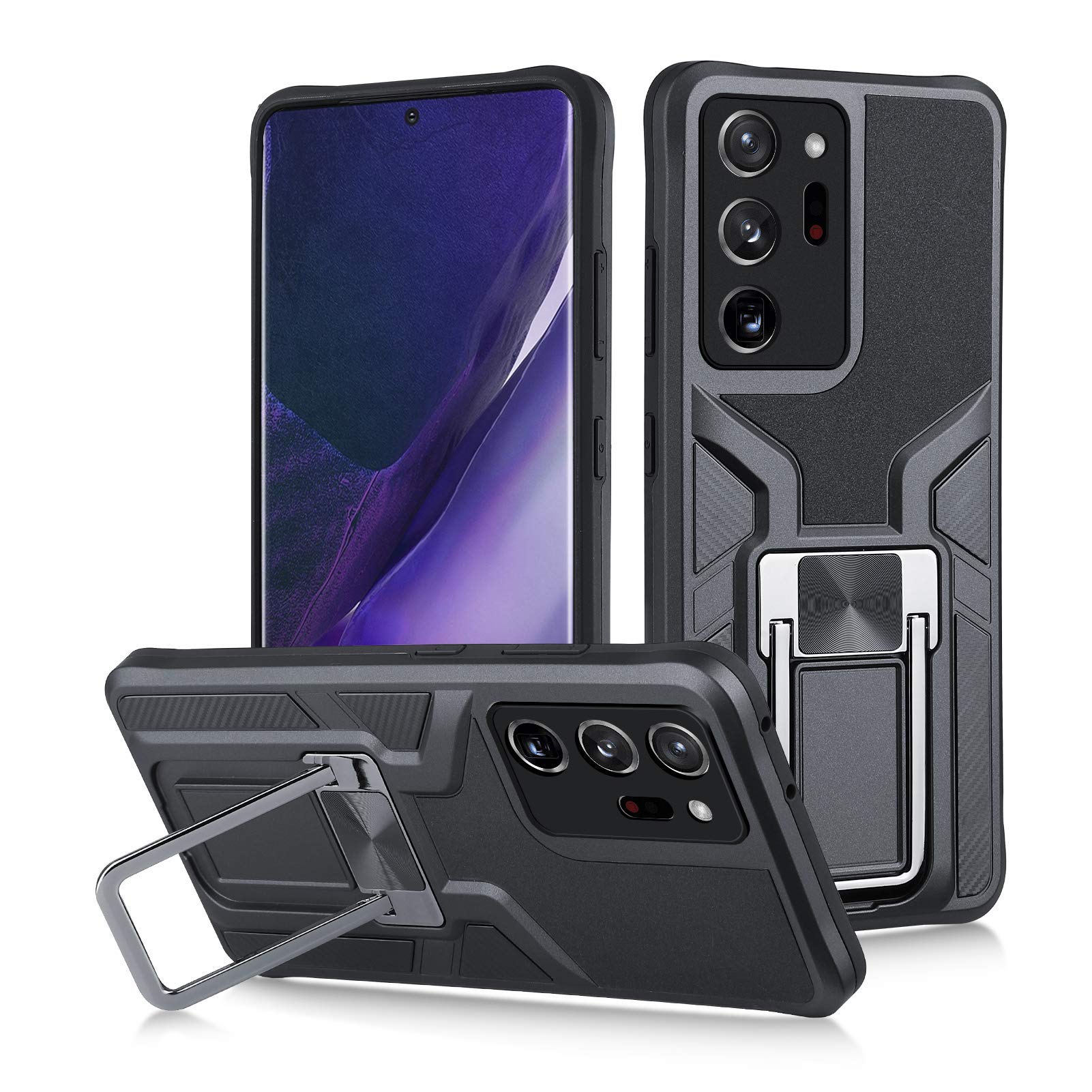 OOK Samsung Galaxy Note 20 Ultra Case Military Grade Shockproof Protective  Cover Dual Layers Rugged case with Built-in Magnetic Kickstand Car Mount