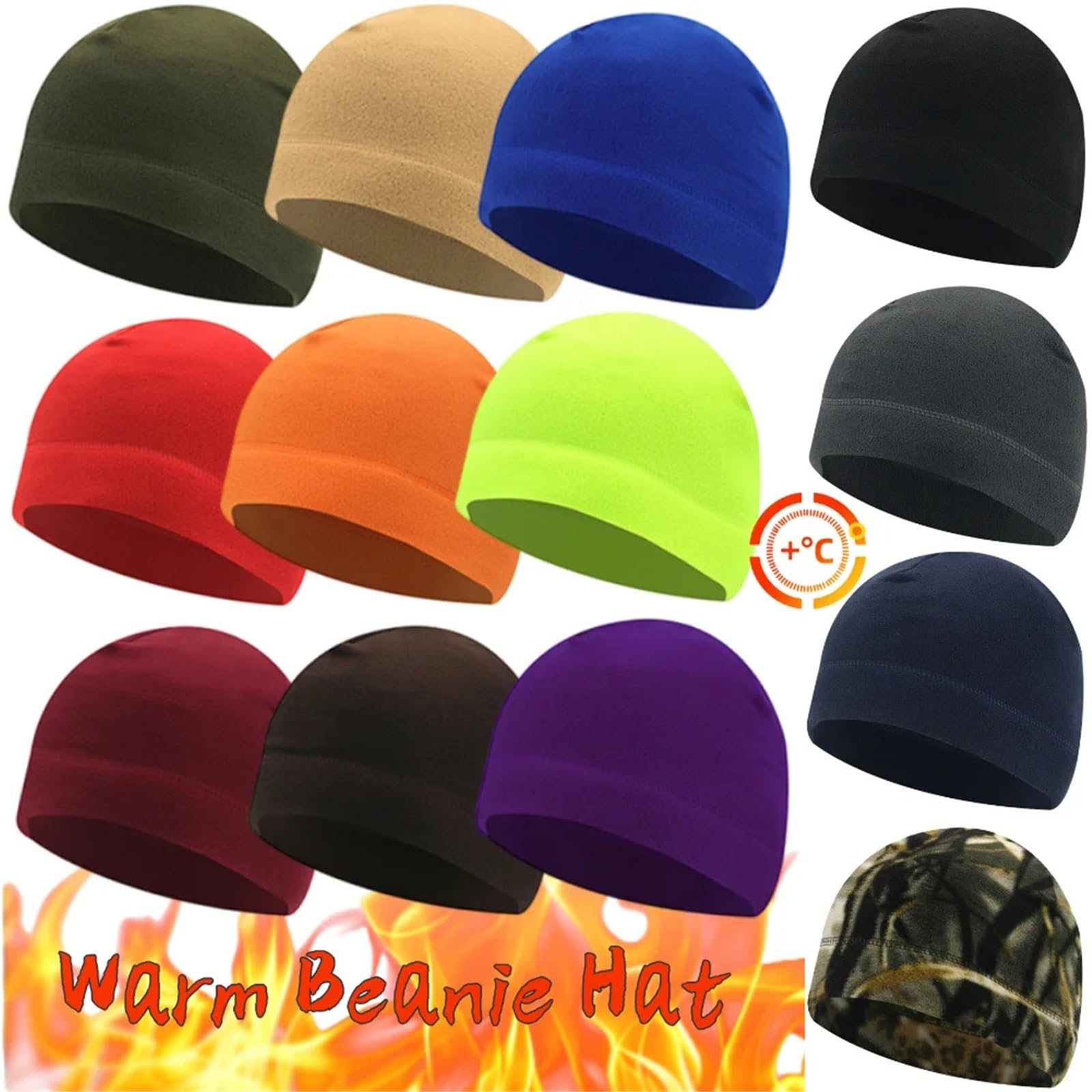 2 Stück Herren Damen Wintermütze, lässig, warm, Totenkopfmütze, winddicht, Polarfleece, Unisex, weiche Mütze for Outdoor, Radfahren, Skifahren und Wandern FüR Radfahren