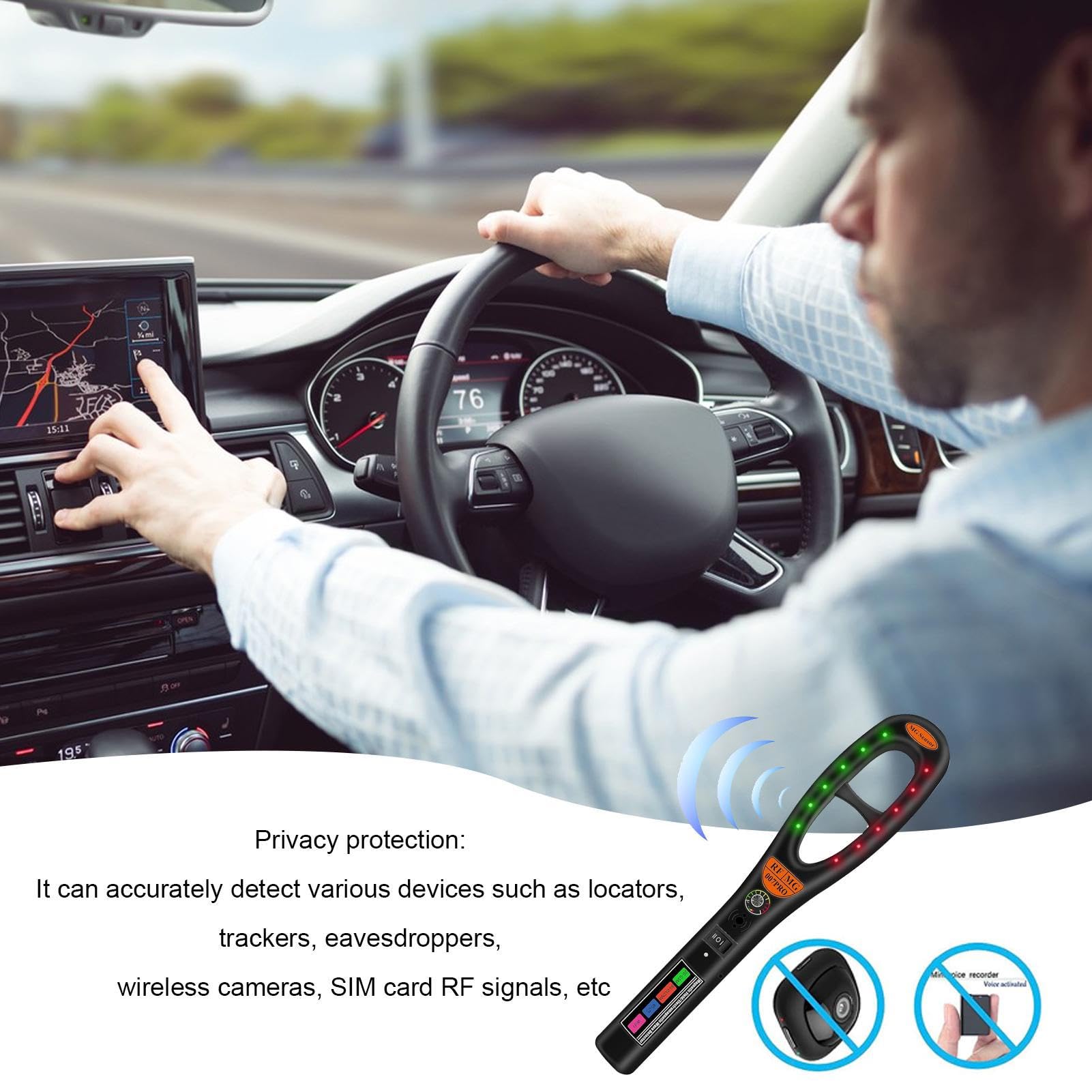 Recherche de périphérique de - Détecteurs de caméra de Scanner de Signal de Protection de la Vie privée | Multifonctionnel pour Les Voyages, Les caméras sans Fil, Les Traceurs GPS