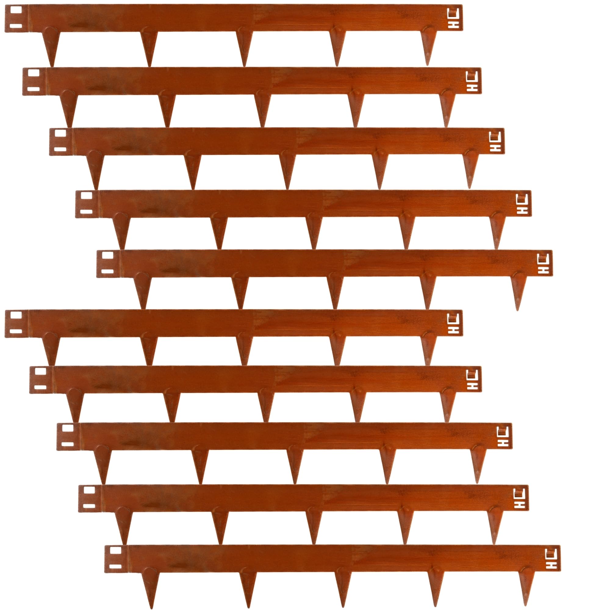 UNIGARDIA Flexible Rasenkante aus Cortenstahl 10 m - Garten Metall Beeteinfassung 150 mm Hoch - Beetbegrenzung mit Rost Einfach einschlagen, 1 Paar Montagehandschuhe inklusive, Corten