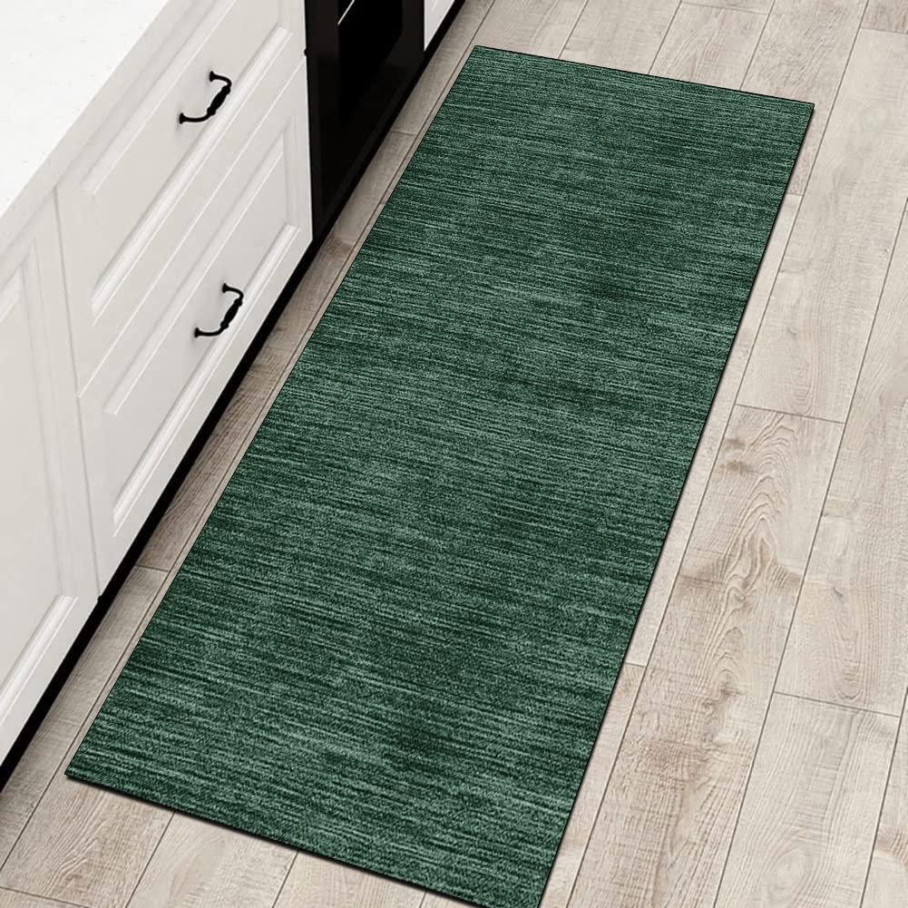 Tapis De Couloir Antidérapant Moderne Et Lavable Pour Couloir, Cuisine, Couloir, Salon, Porte Avec Revers En Caoutchouc, Vert Et Gris, 120 X 120 Cm, Largeur : 40 à 120 Cm
