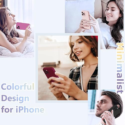 Miniatura 7 de BossKiss Funda compatible con iPhone 13 Pro Max, funda de silicona líquida de primera calidad tacto aterciopelado 2 protectores de pantalla