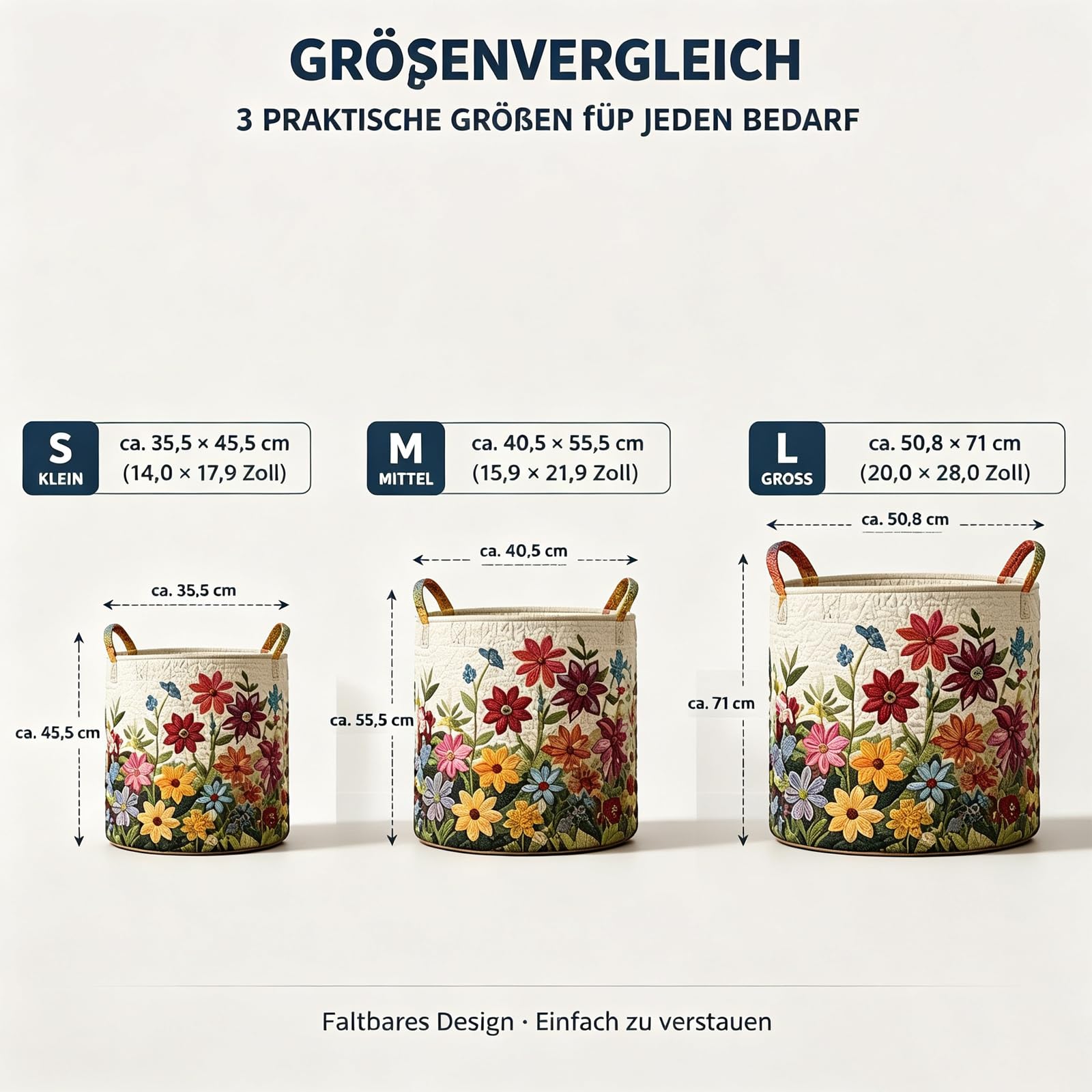 Wäschekorb Schäfchenwelt, Gesteppter Wäschekorb Schafe mit Griffen, Zusammenklappbarer Wäschekorbs Boho aus Weichem Stoff, Groß für Kinderzimmer, Kleidung & Spielzeug，Style 9：L：20"X28"