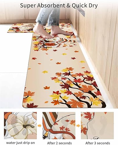 Miniatura 4 de Tapete de baño de gnomos de calabaza, antideslizante, de secado rápido y absorbente, tierra de diatomeas, fregadero, dormitorio, cocina, lavable,