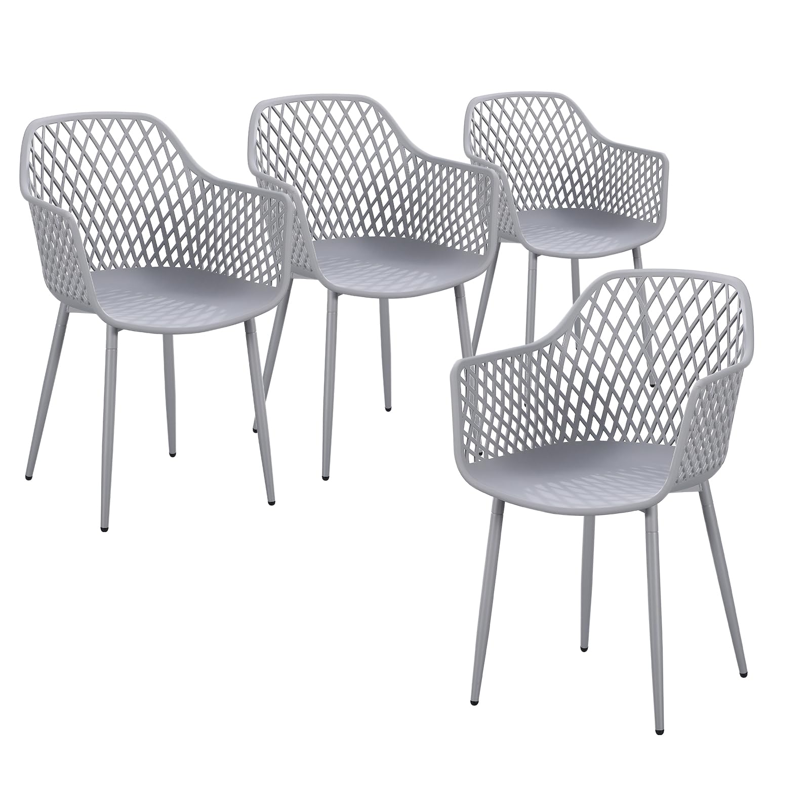 Chaises de terrasse gris lot de 4 pour savourer vos repas en plein air avec style