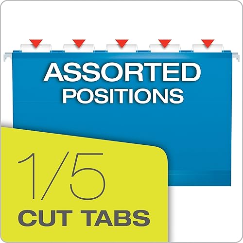 Vista 30 de Pendaflex fólder colgante reforzada, tamaño Legal, pestaña de 1/5, 25 por caja, Negro