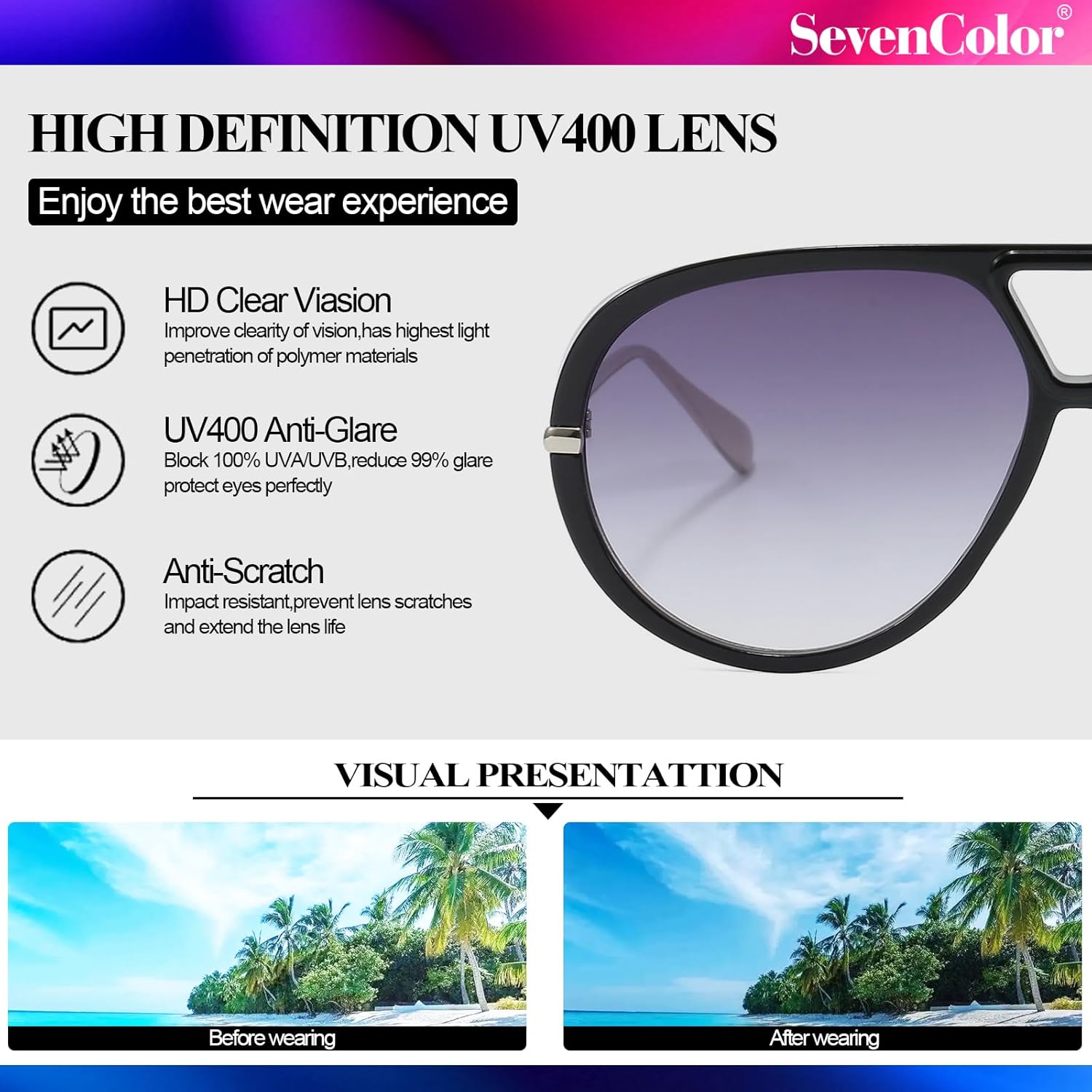 Trendy Oversized Aviator Sunglasses for Women Men Retro Big Round Shield Sun Glasses Vintage Shades - Image 7