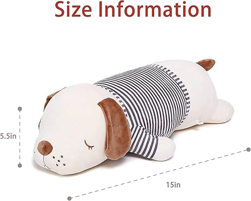 Miniatura 2 de Niuniu Daddy - Almohada de 20in con diseño de perro de peluche muy suave para abrazar al dormir