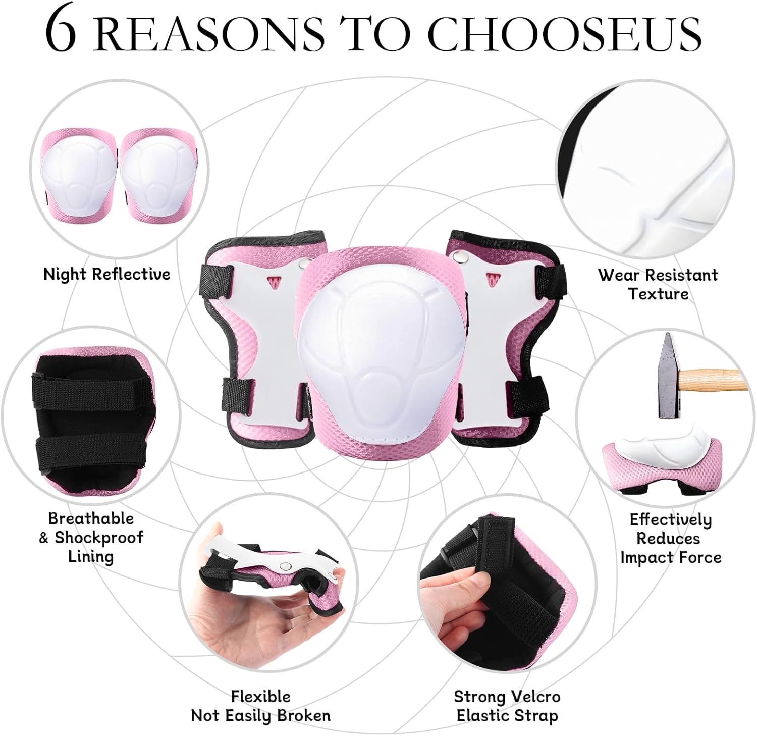 Sticker Adjustable Color Gradient Bike Kids Toddler Helmet and pads for Kids 3-5-8-14+Boys Girls Child Skateboard Helmet with Knee Pad Elbow Pads Guards,Riding Scooter Roller Inline skatings Longboard