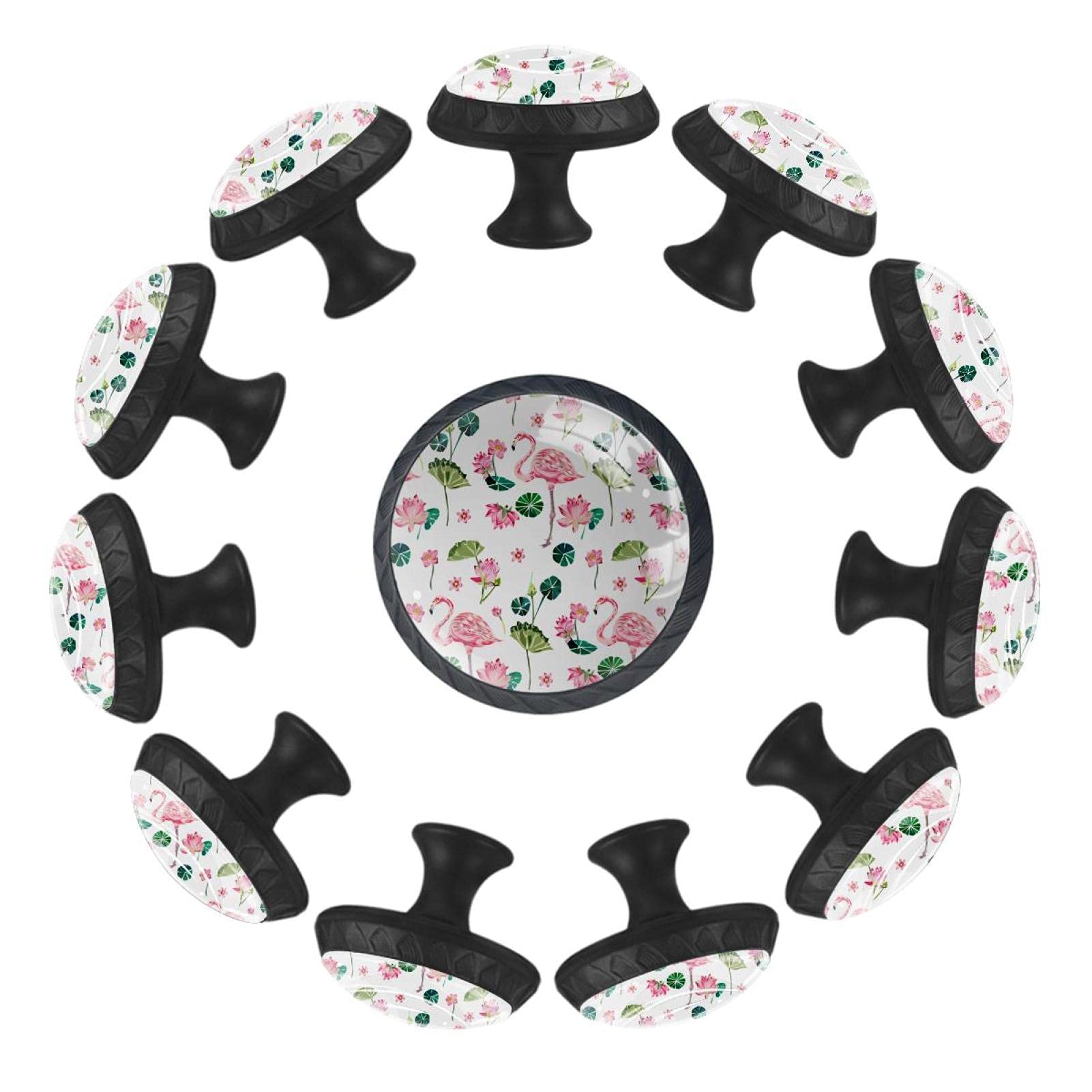 Poignées de commode de ferme en lot de 12 finitions soignées lotus rose