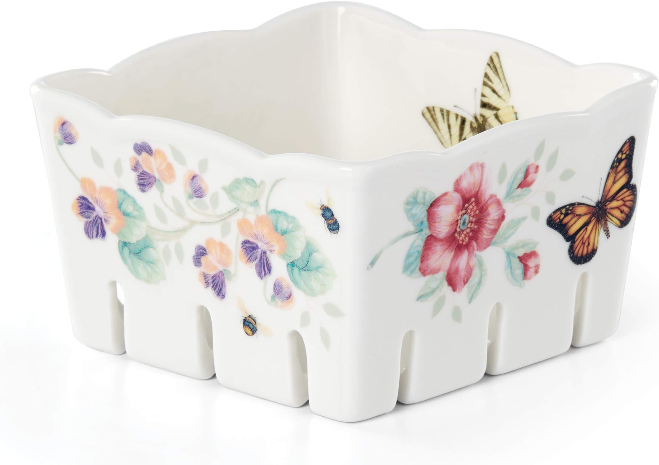 Lenox890445 Butterfly Meadow Berry Bowl, Porcelain, Multicolor
