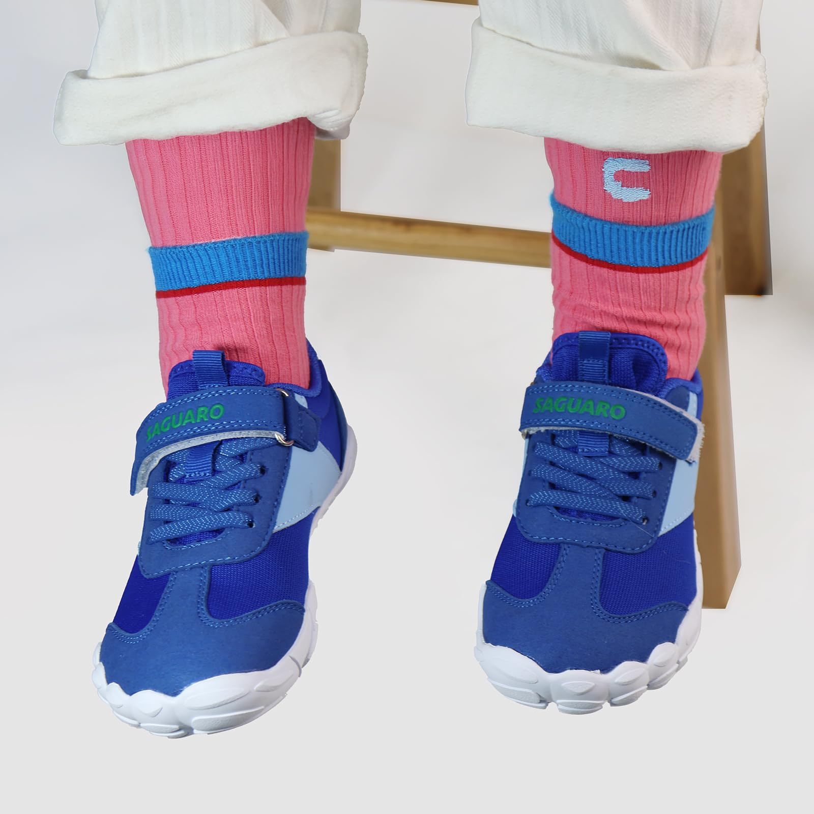 SAGUARO Barfußschuhe Kinder Weich Atmungsaktiv Barfuß Sneaker mit Breite Zehenbox, Gr. 25-36