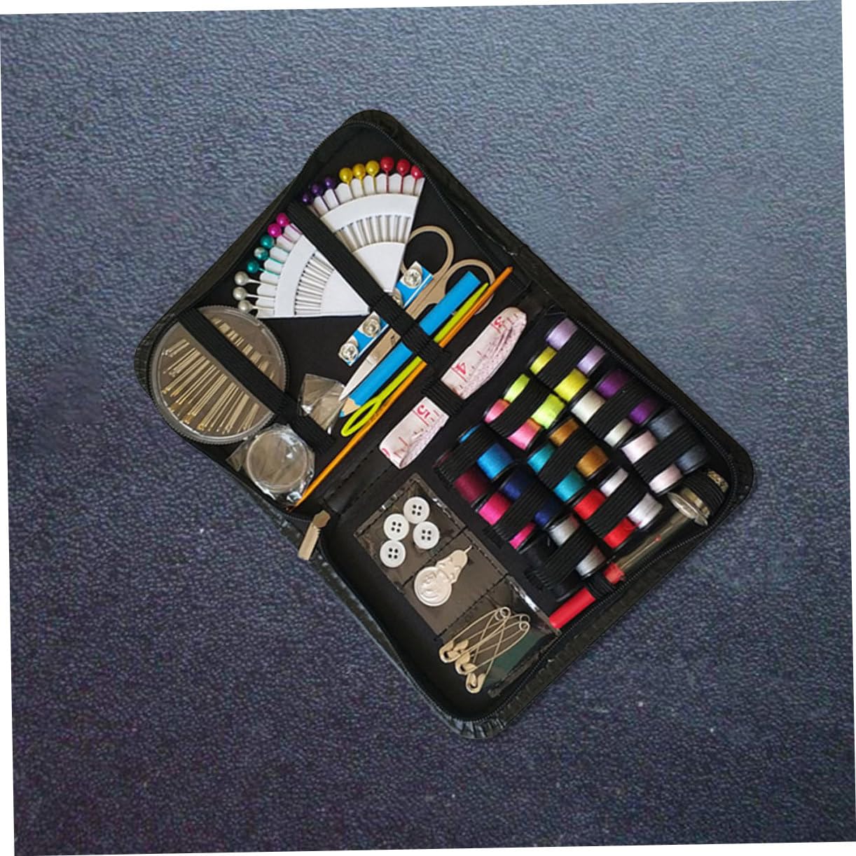 NUOBESTY Kit da Cucito 87 Pezzi Multifunzione Accessori in Pelle Pu, Design Compatto per Riparazioni Quotidiane e Lavori di Cucito a Casa