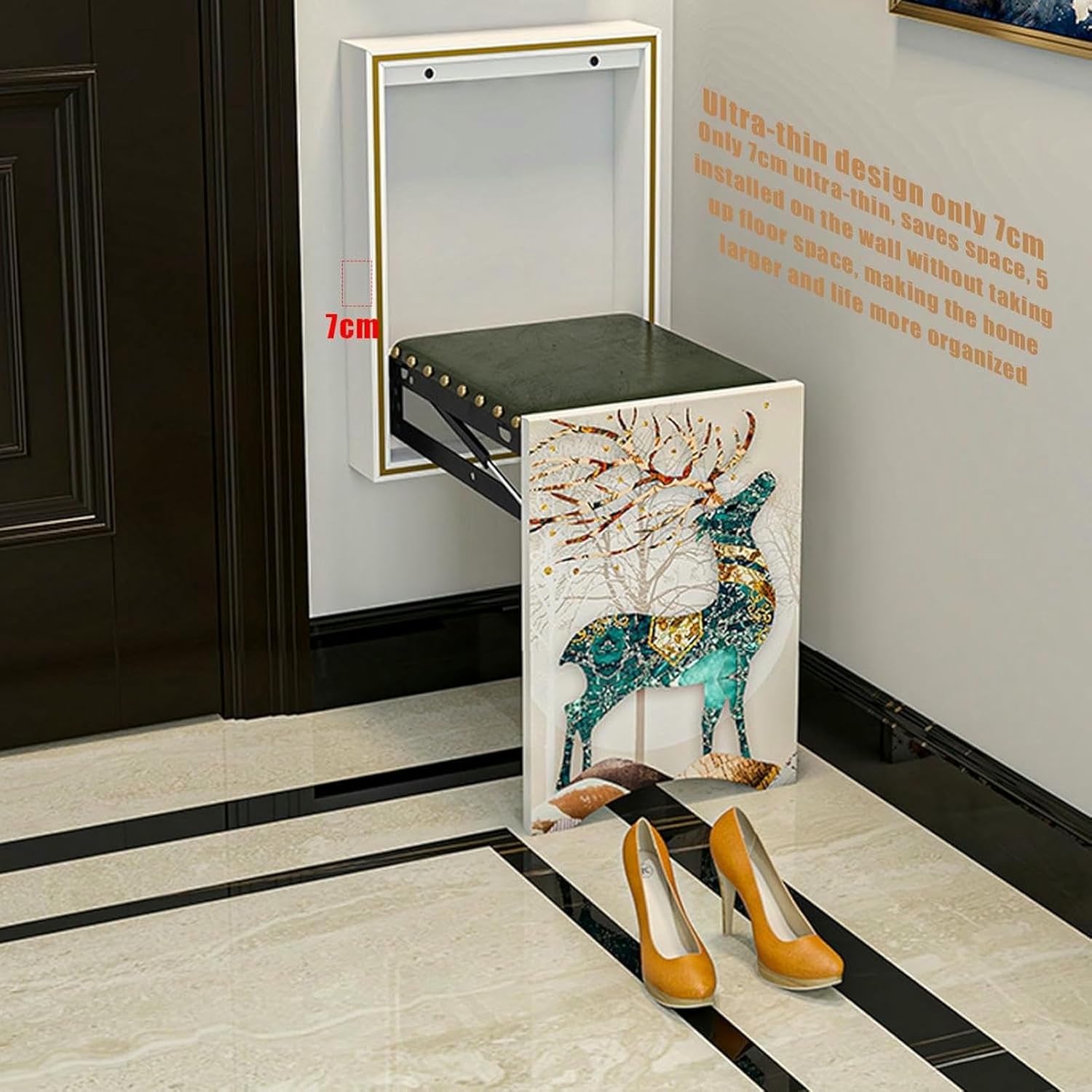 Amazon｜壁に取り付けられたスツール、壁掛け式折りたたみ椅子