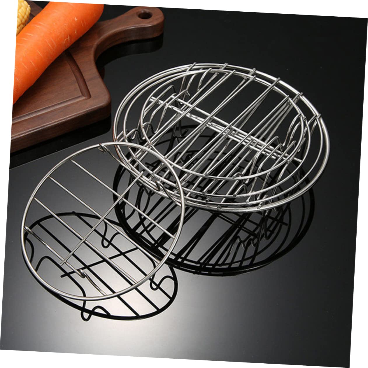 Teglie Per Friggitrice Ad Aria Teglia Per Dolci Per Cottura Vapore Accessori Per Friggitrice Ad Aria Teglia Da Forno Da Lavabile in Lavastoviglie Acciaio Inossidabile