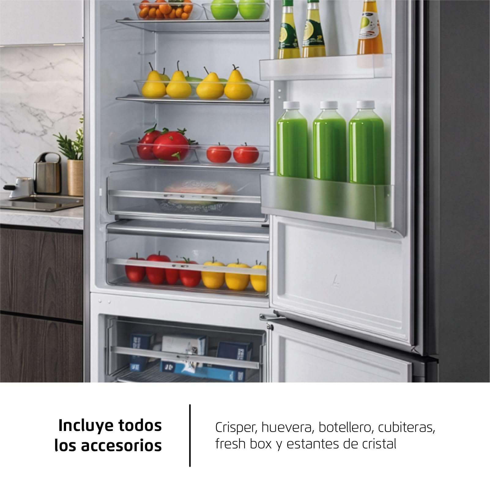 Corberó - Frigorífico Combi | CCH185406NFN | No Frost | 400 L | 186,5 cm | No Frost | Función Eco | Función Vacaciones | Display en la puerta | Negro — view 14