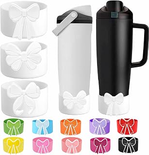 3PCS White Frost Bow Silicone Boot for Owala 30/40oz | 3PCS silicone boot sleeve for Owala 30/40oz bottles. Anti-slip design protects tumbler bottoms from scratches and dents.