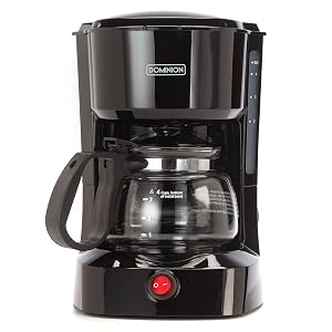 Dominion 4-Cup Coffeemaker Compact Coffee Pot Brewer Machine Quiet with On Off LED Indicator Light Auto Pause Feature
