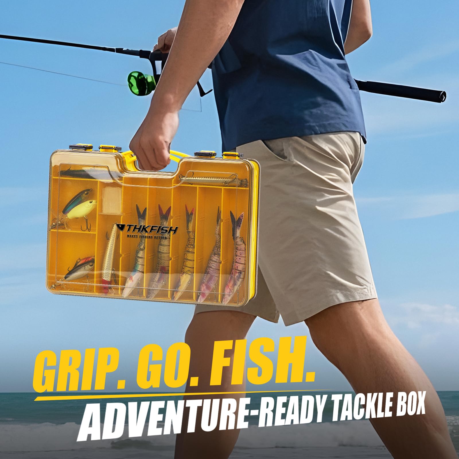 THKFISH Kit de leurres de pêche avec appâts nageurs multi-articulés, appâts de surface, crankbaits, crayon, grenouille, méné, 28 pièces, articles de pêche à la truite, au bar, coffret cadeau pour eau