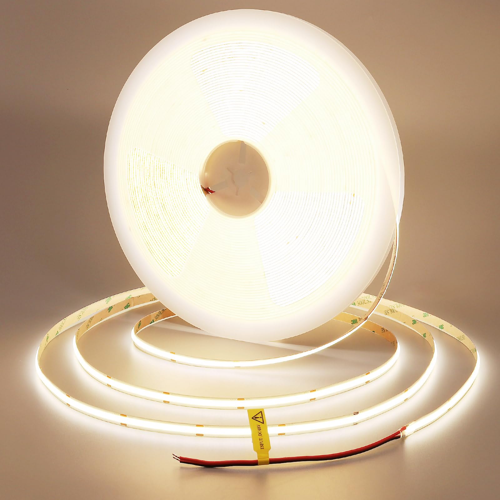 TOPAI Tira LED COB 20M Blanco Natural 4000K, Alto Brillo 15000Lumen, Tira Luz LED 48V Flexible, 480LED/M CRI>93, Adhesivas, Cortable, No Impermeable, para comercial y doméstica Iluminación