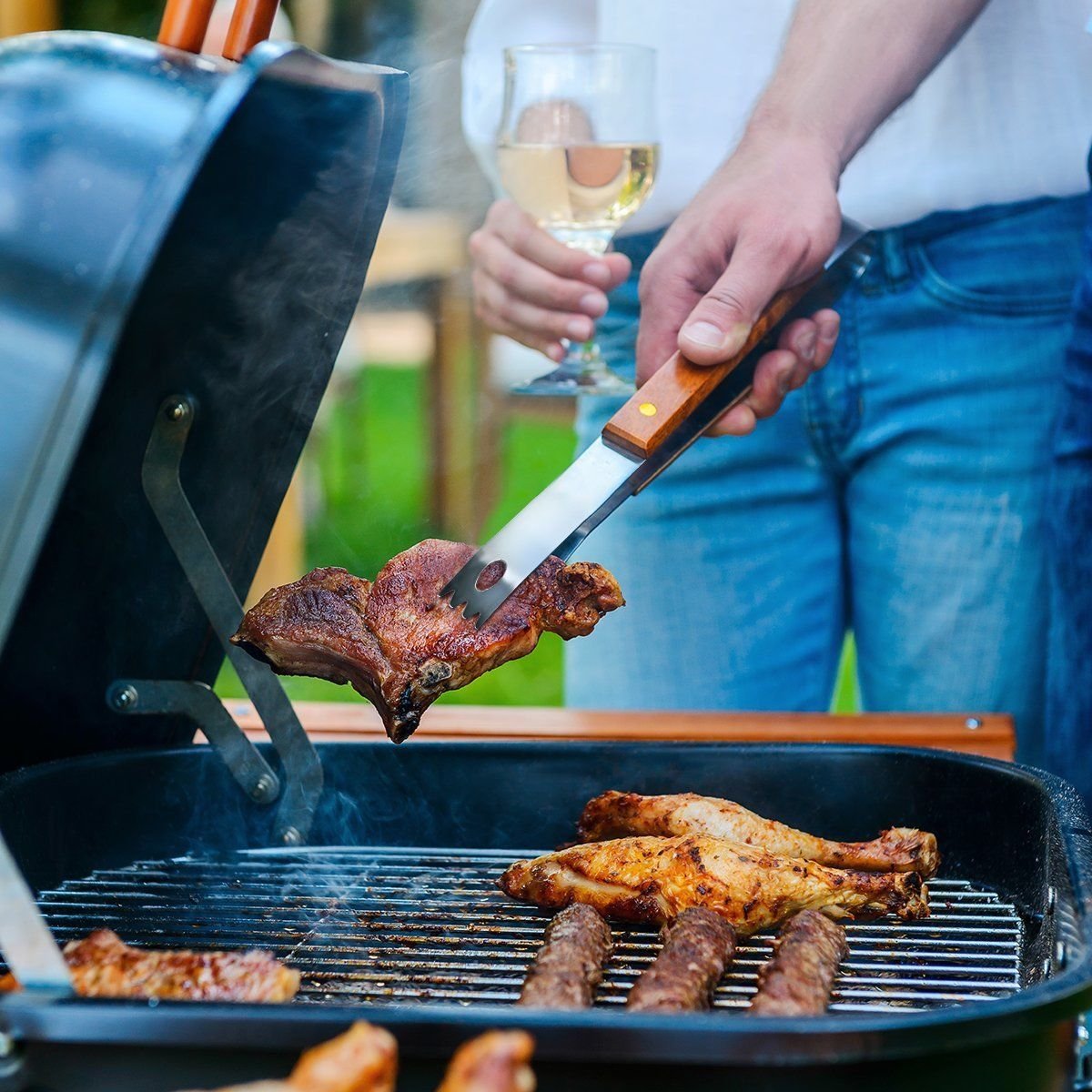 Set da tavola, in acciaio INOX barbecue all' aperto barbecue strumenti utensili da cucina veloce e facile da usare per feste