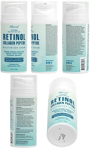 Miniatura 8 de Ebanel Crema hidratante facial con 2.5% de retinol con péptidos, vitamina C, ácido hialurónico, crema de noche antienvejecimiento y arrugas, crema