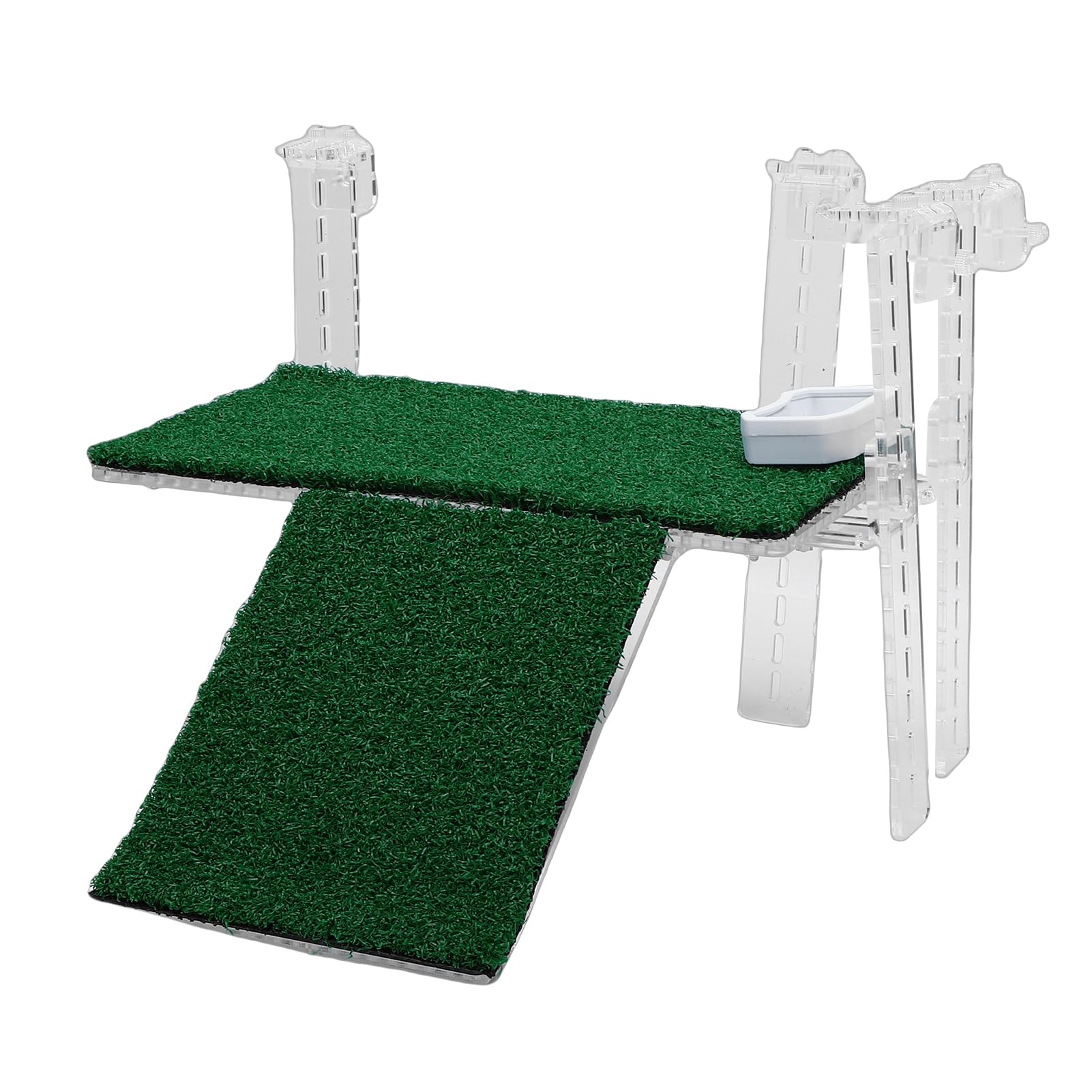 Topiky Plataforma Colgante para Tomar el Sol de Tortuga, Simulación Colgante de Acrílico, Rampa de Tortuga de Hierba, Plataforma de Decoración de Tanque de Acuario, Ajuste del Nivel de Agua,