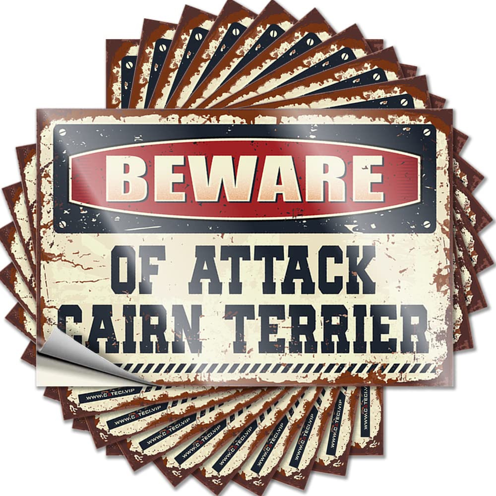 Tattoos Backyard Bar Decor Vinyl Sticker | Beware of Attack Cairn Terrier Scented for Truck Use(8X12CM)