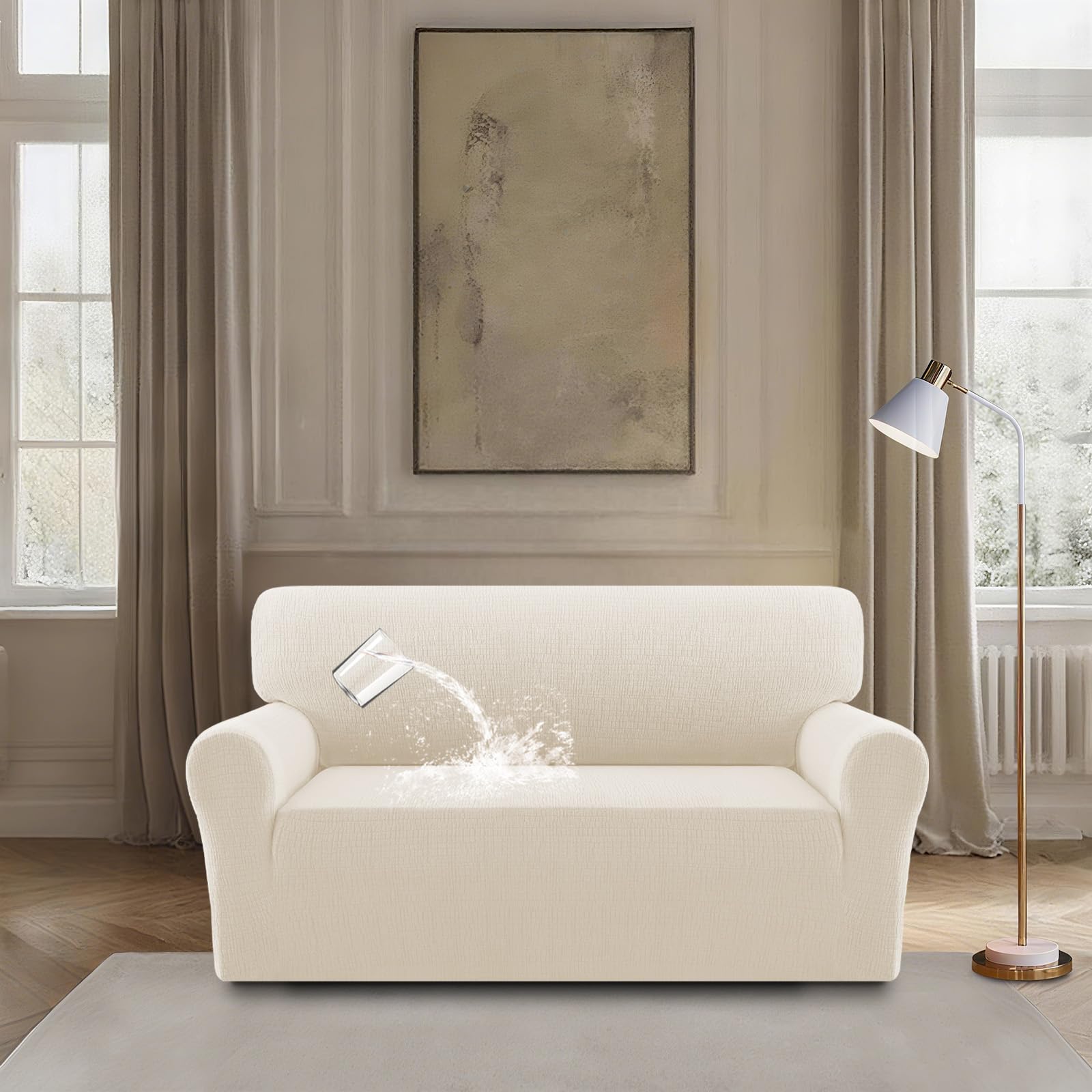 Ystyle Copridivano 4 Posti Con Braccioli, Universale Copridivani Elastici, Copri Divano Antigraffio Per Gatto Cani, Stretch Sofa Cover Antimacchia, Copertura Divano Antiscivolo, Rosa