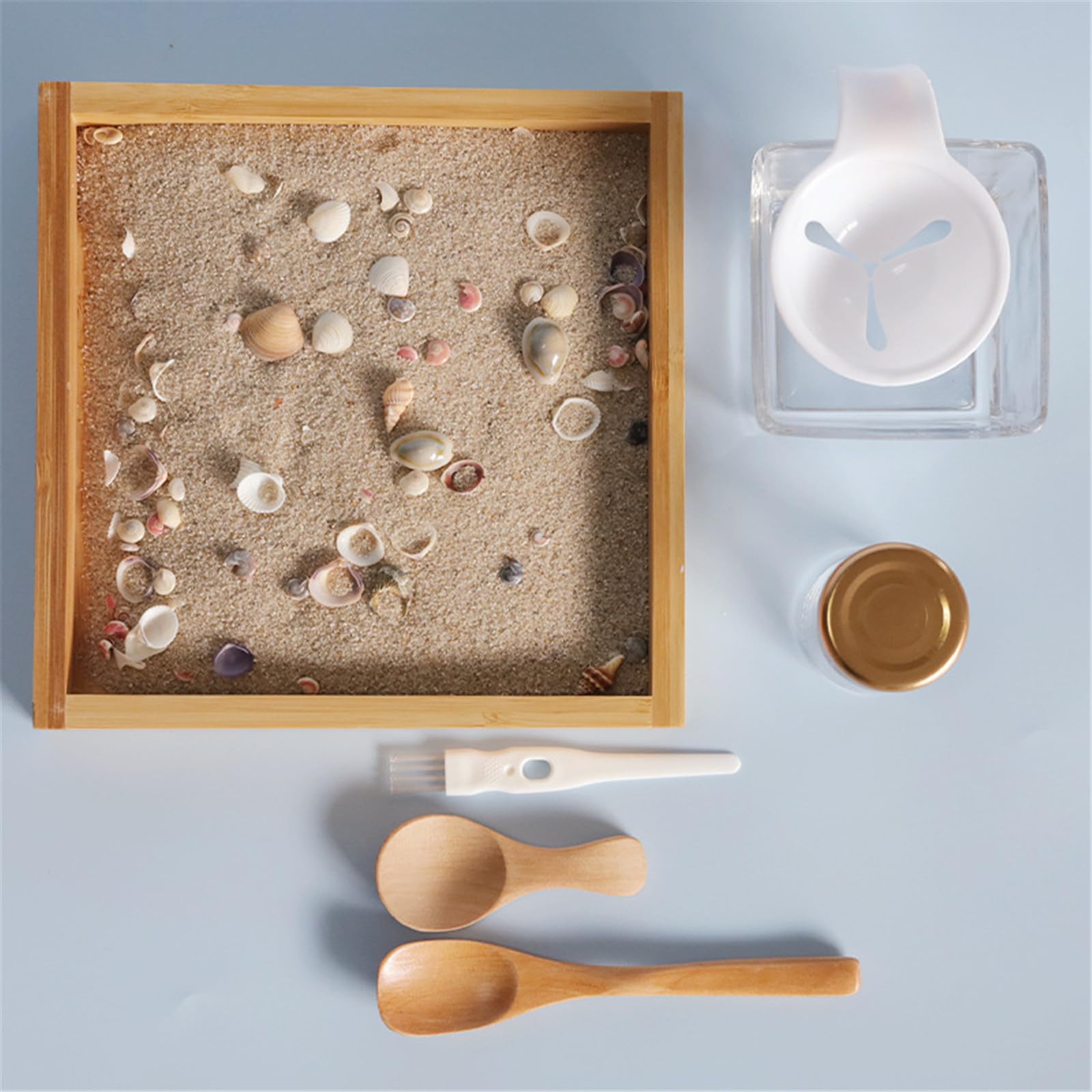 Sand Aktivitätsset mit kreativen Formen und Farben zur Förderung der kognitiven Fähigkeiten und der Vorstellungskraft für Kleinkinder Tabletts für Klassenzimmer, Tablett, Spielzeugtablett