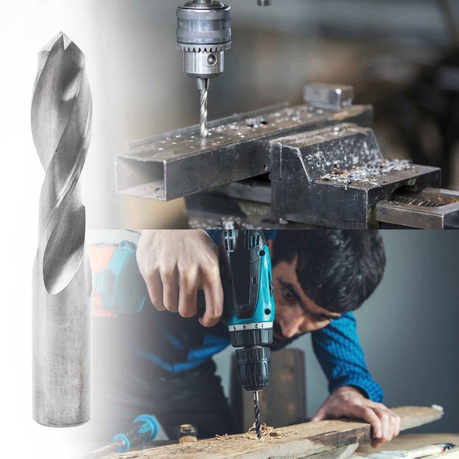 Solid Carbide Drill Bits, 11mm C2/K20 Tungsten Carbide Jobber Drill Bits Straight Shank Drilling Tool for Metal Plastic