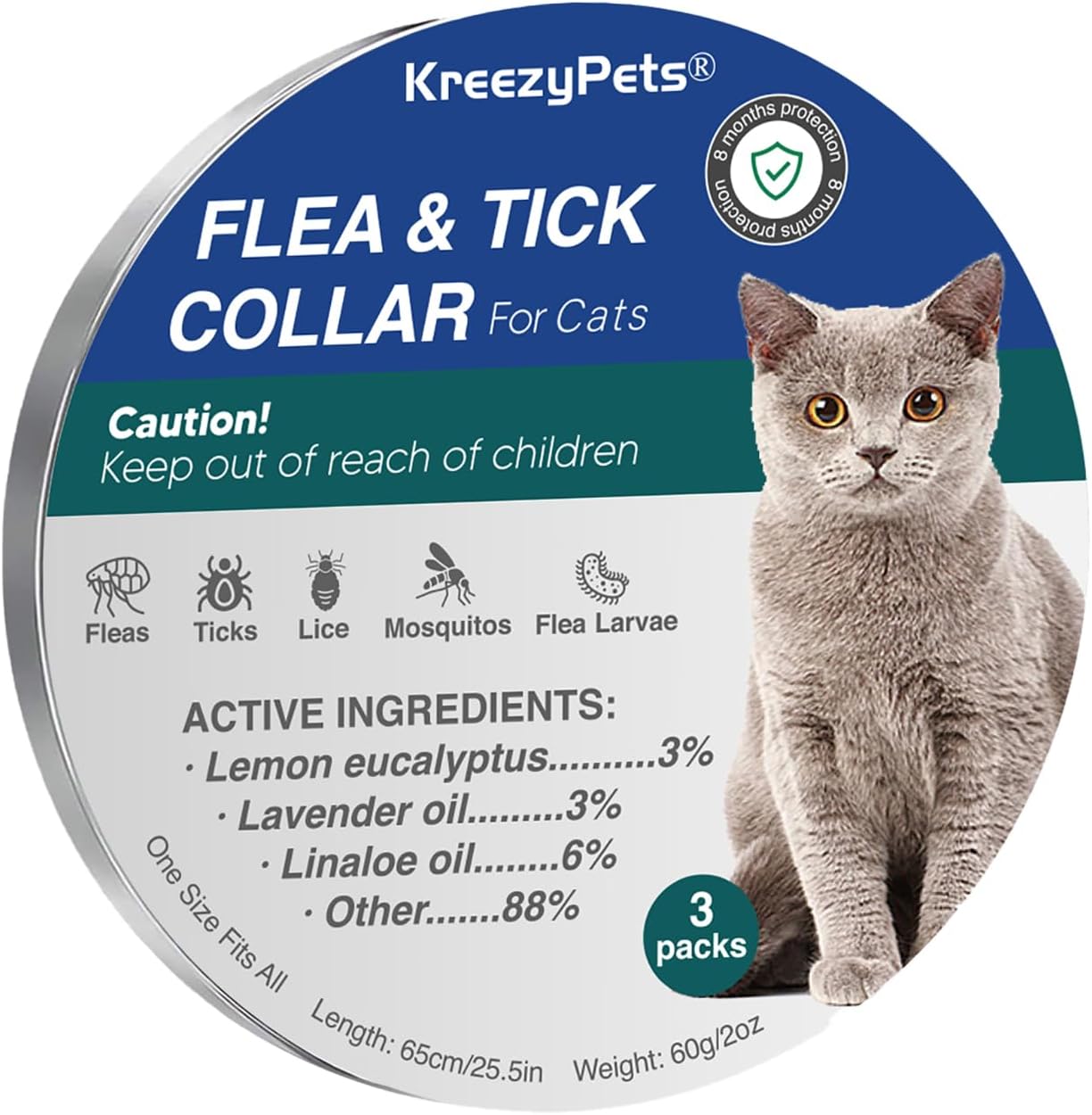 Collare Antiparassitario Per Gatti - Naturale, Impermeabile, Regolabile 48cm, Contro Pulci E Zecche - Foto 10