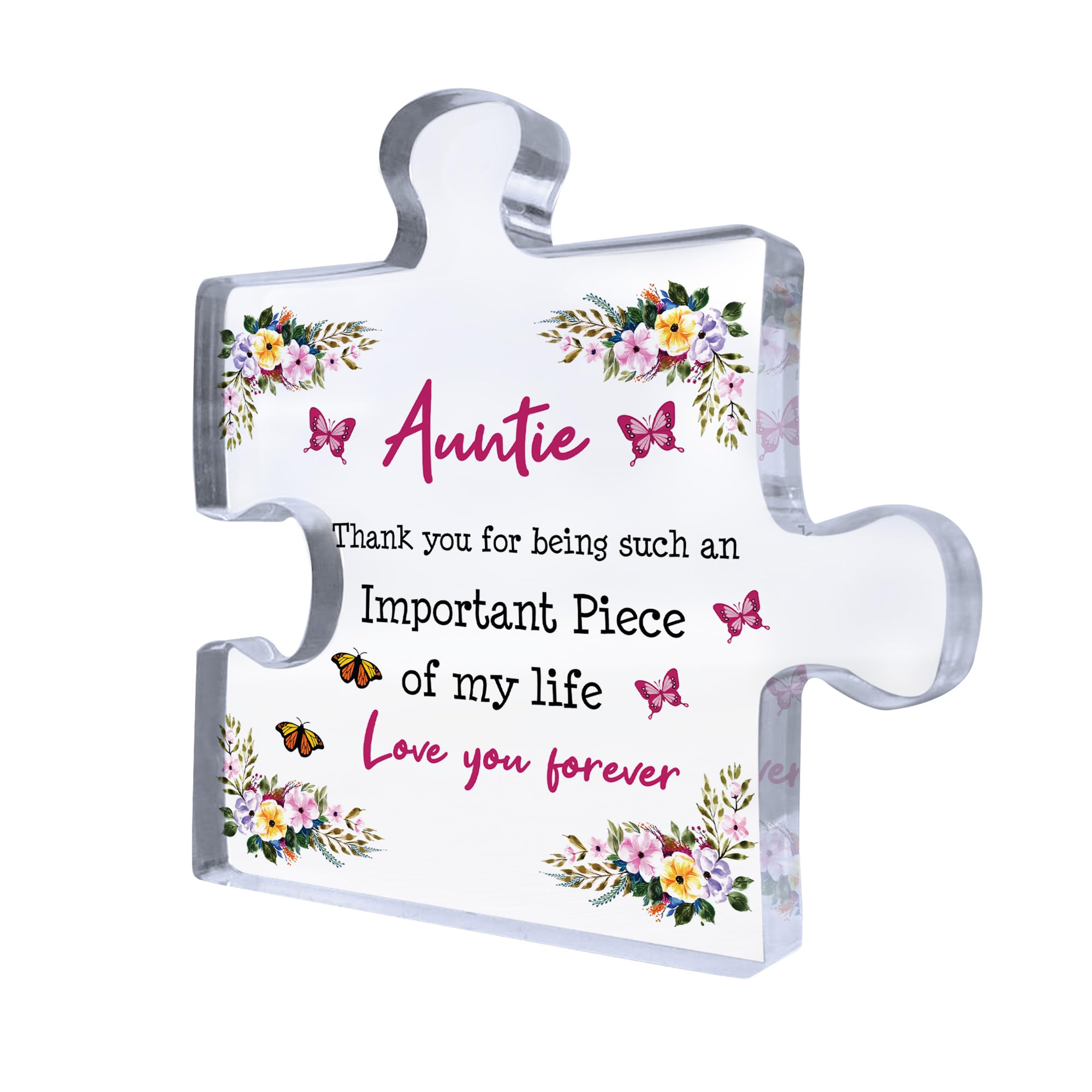 Red Ocean Love You AUNTIE Gift For Birthday Christmas Acrylic Plaque Thank You Gift For Auntie Gift For Her Auntie Gifts From Niece Nephew Sister Gift Novelty Gift For Auntie Keepsake