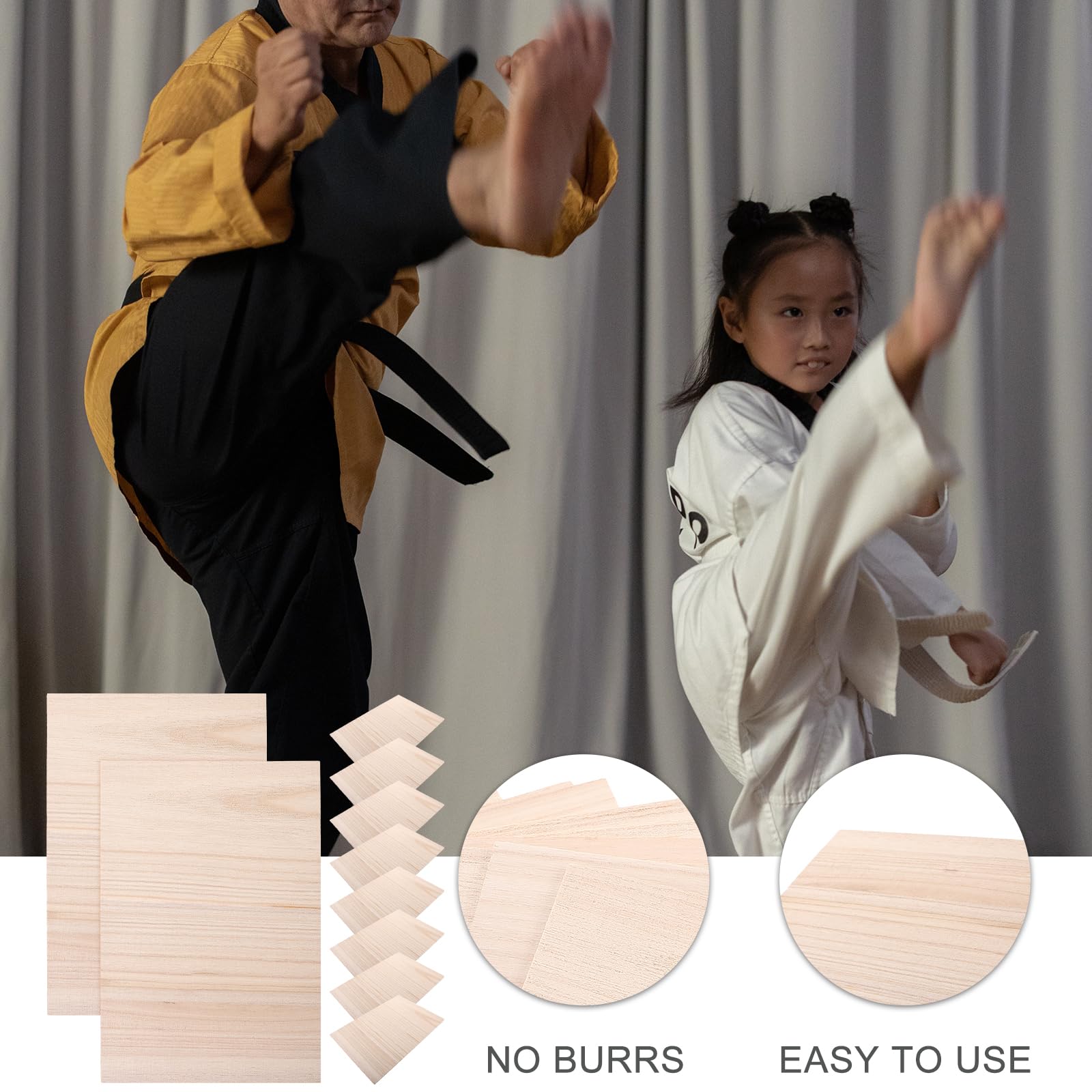 10 tavole di legno per arti marziali, professionali, rotture, per taekwondo, infrangibili, karate, arti e taekwondo, per adulti, 0,3 cm