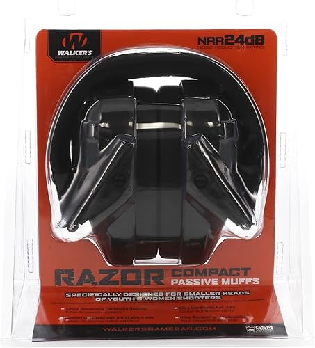 Miniatura 9 de Walker's Muff Razor Slim Low Profile Compact Plegable 27db Nrr Gun Range Disparo Protección Auditiva Pasiva
