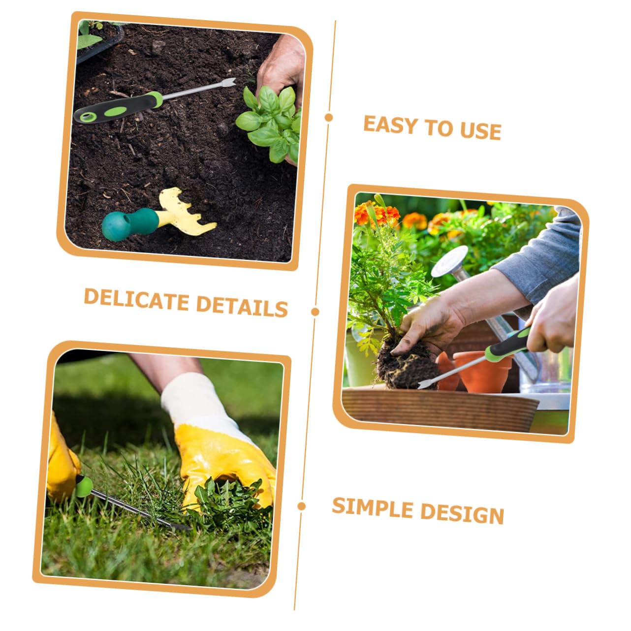EXCEART 3pezzi Sarchiatore Manuale Ergonomico per Rimozione Erbacce Attrezzo Giardinaggio Multifunzionale per e Cortili Design Leggero e Facile da Usare Strumento Essenziale per