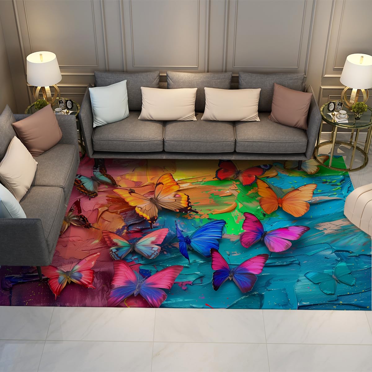 Tapis lavable 80x120 anti-glisse animaux de la jungle pour éviter les taches