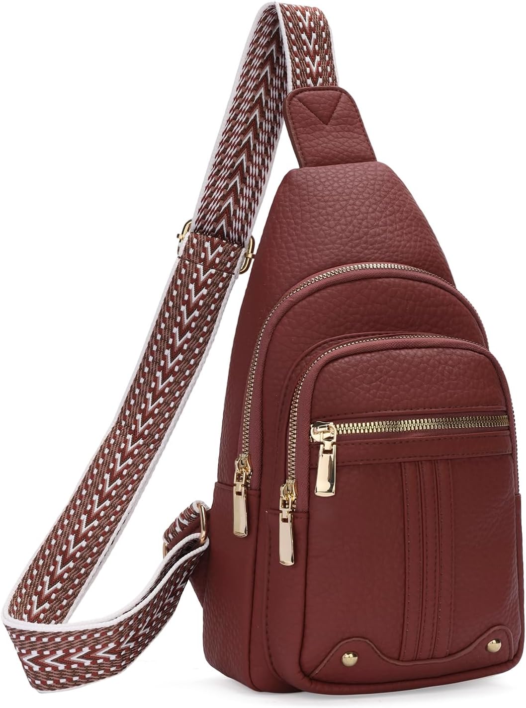 GAEKEAO Sling Bag for Women Crossbody Bags Fanny Pack Vegan Leather Chest Bag Travel Shoulder Belt Purse Backpack Gifts