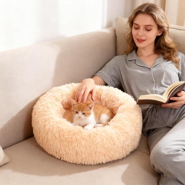 PETCUTE Cama Perro Grande Mediano Pequeños Cama Gato Lavable Suave Mascotas Calentito Cojín Invierno de Felpa